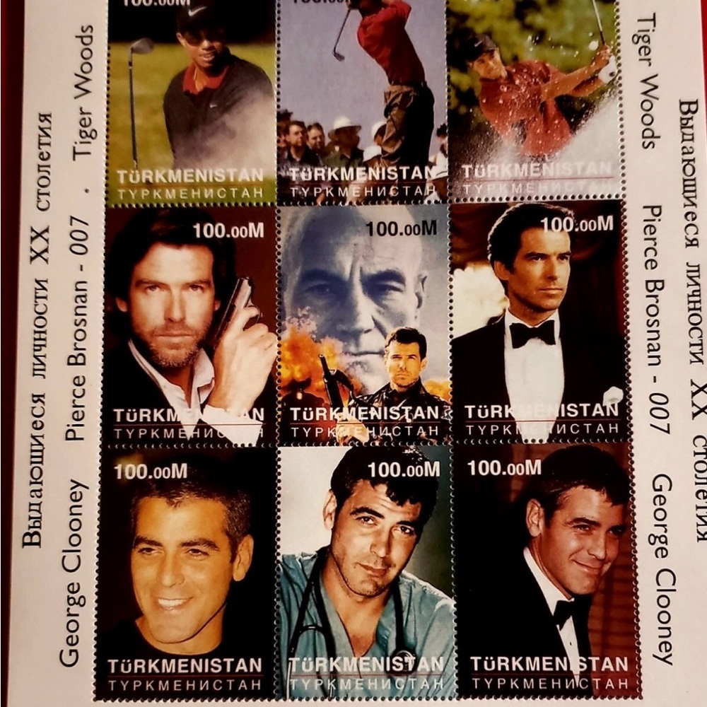 Turkmenistan Celebrity Postage Stamp Collection - Entertainment Memorabilia